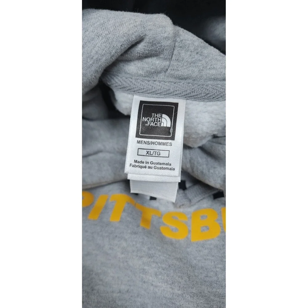 The North Face Pittsburgh‎ Hoodie Sweatshirt Size XL Gray Fleece Lined Pullover